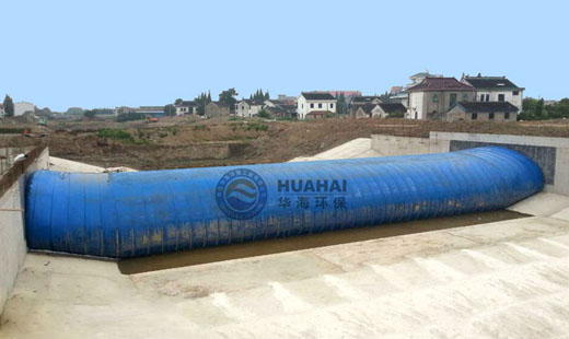 2014年6月我公司安裝竣工國(guó)內(nèi)較高橡膠壩